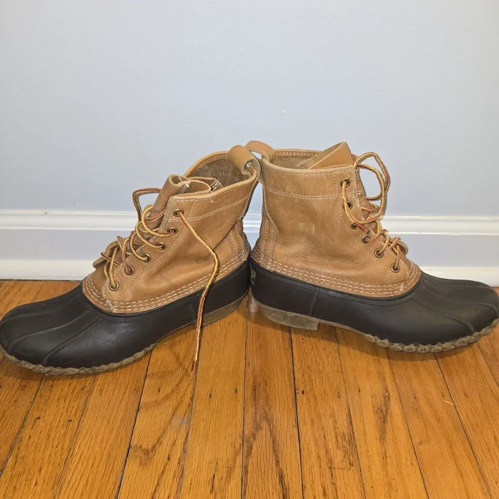 LL Bean VTg Women's Sz 8 HIGHTOP Bean Duck Boots Brown